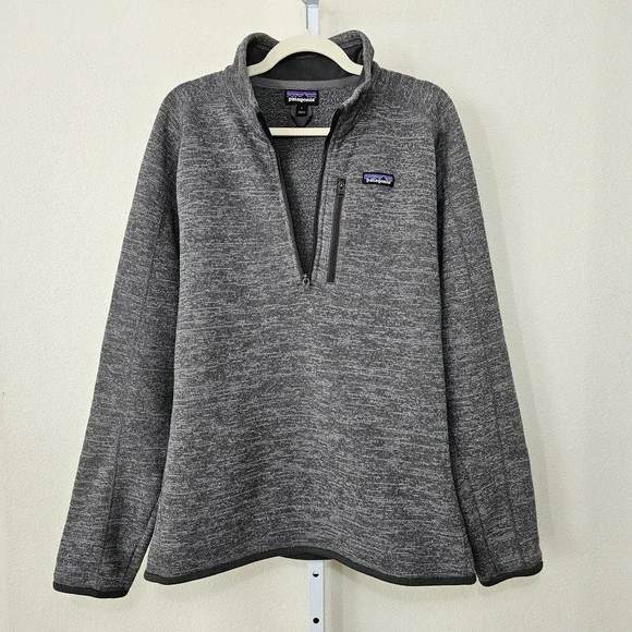 PATAGONIA Gray Worn Wear Men's Better 1/4 Zip Pullover Knit Fleece Sweater Sz L - Picture 2 of 15